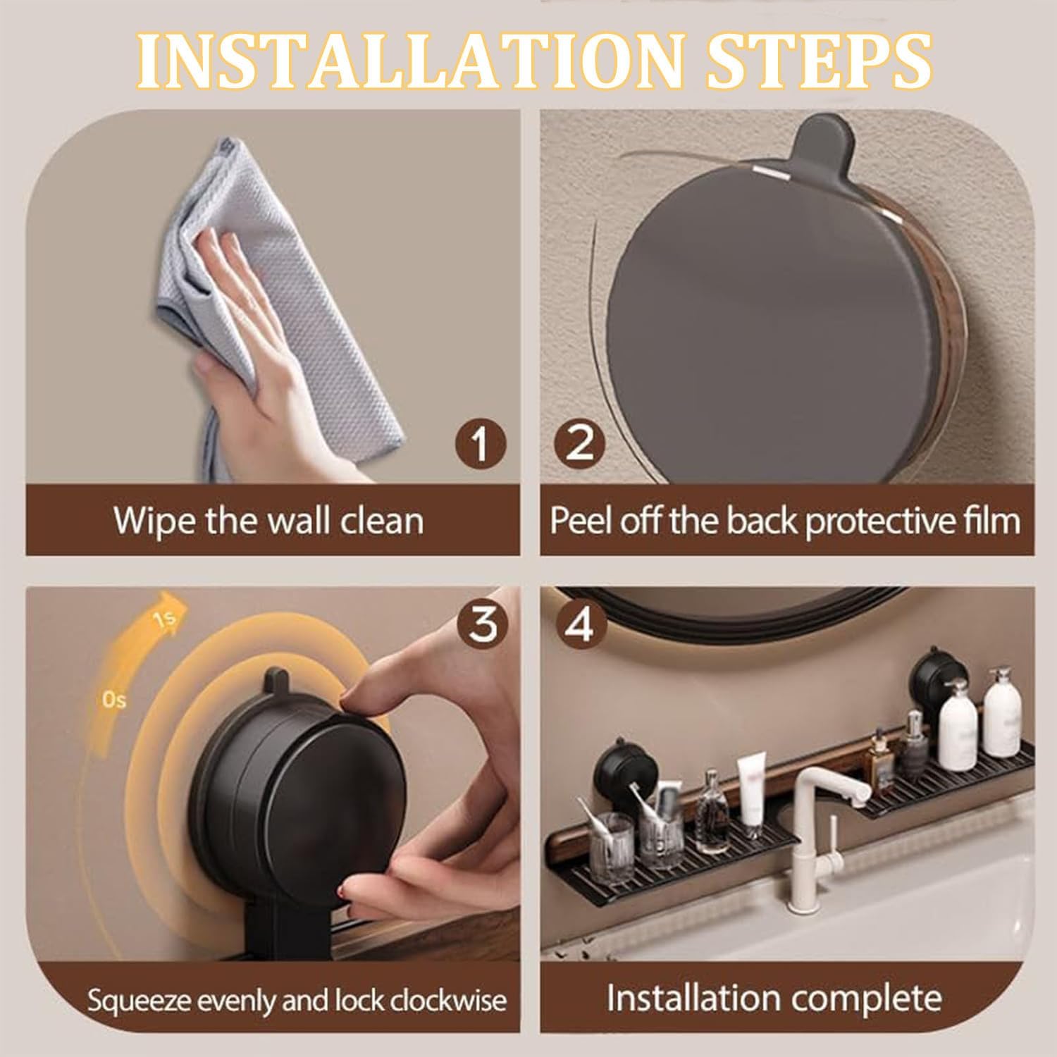 Over Sink Suction Rack