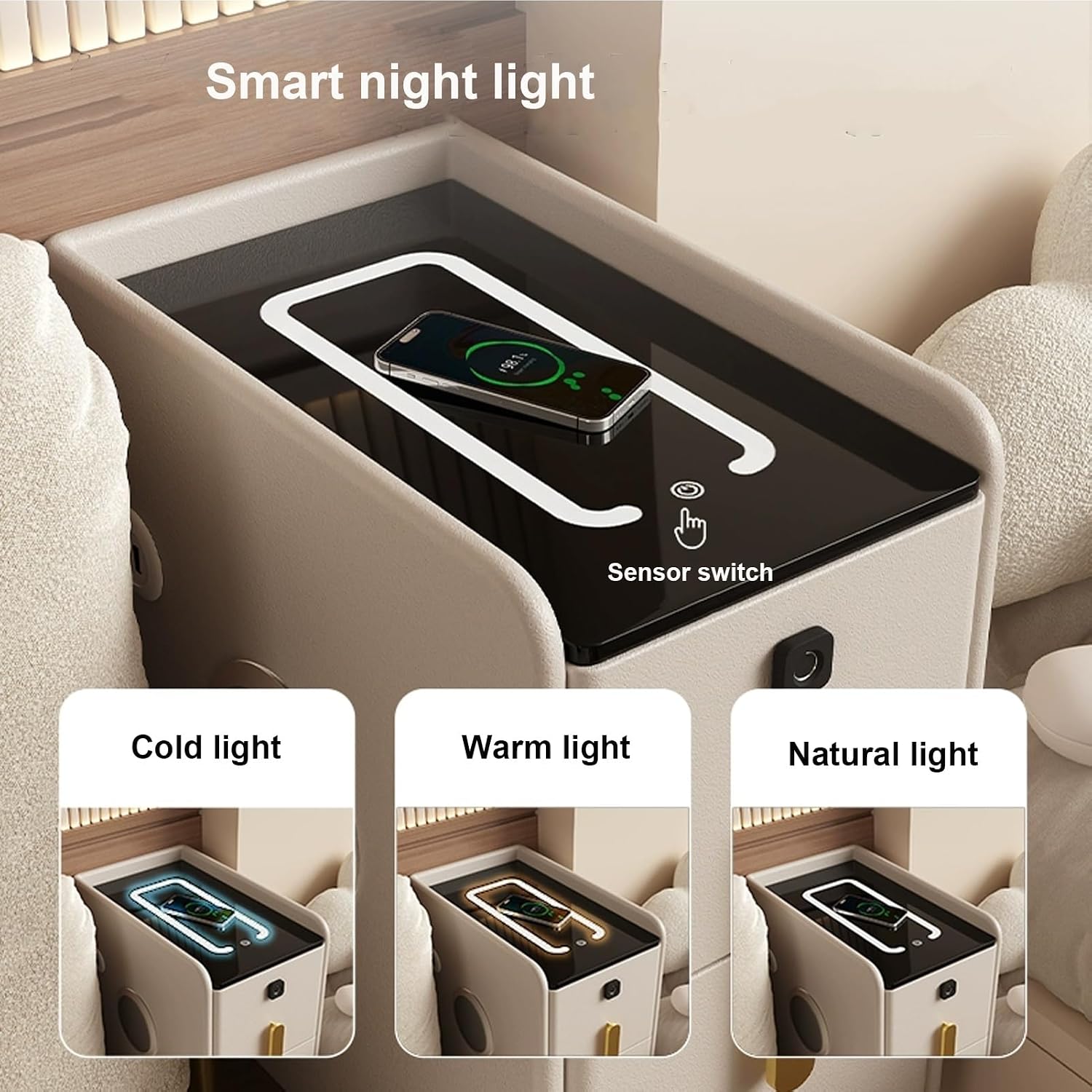Smart Nightstand With Fingerprint Lock
