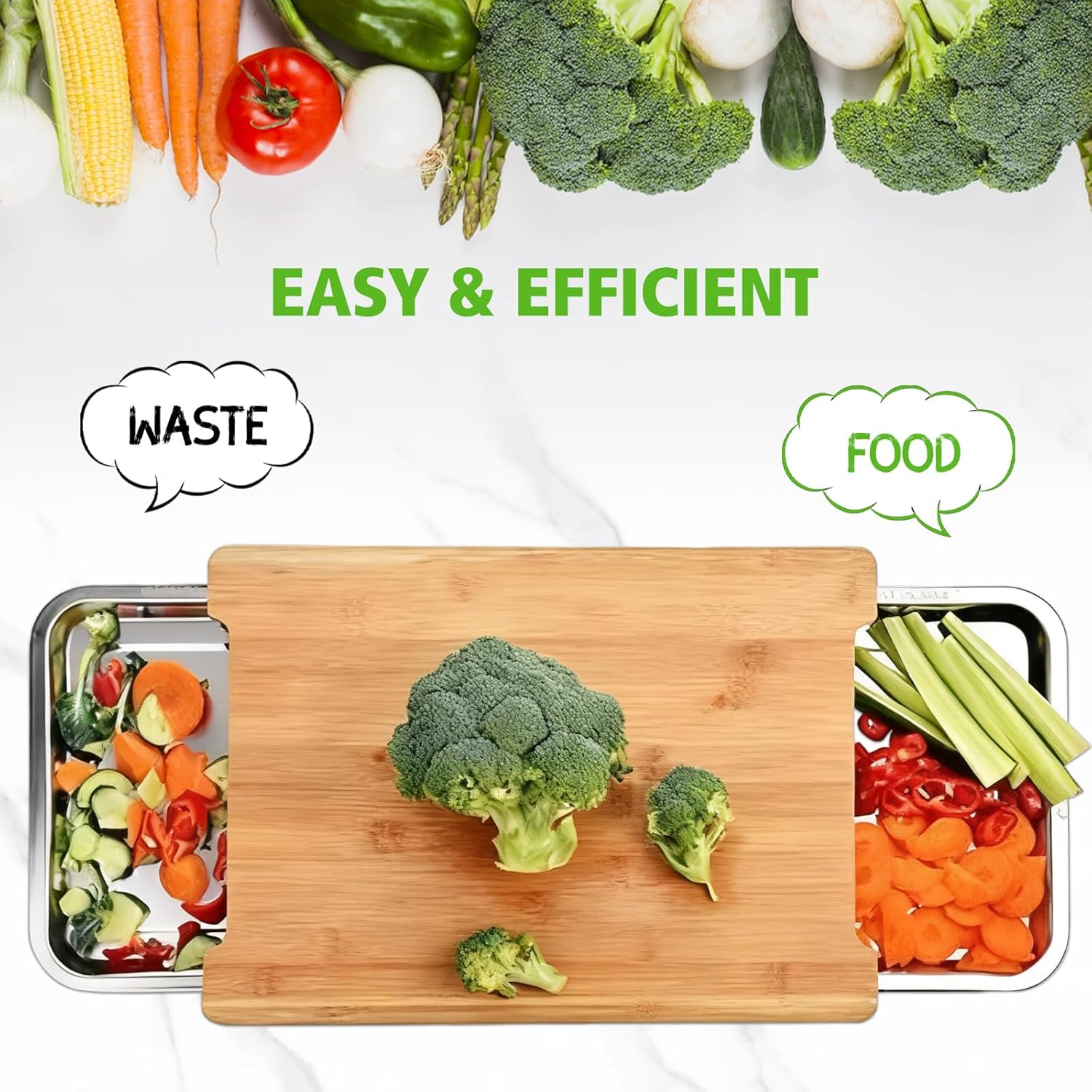 Bamboo Cutting Board With Trays