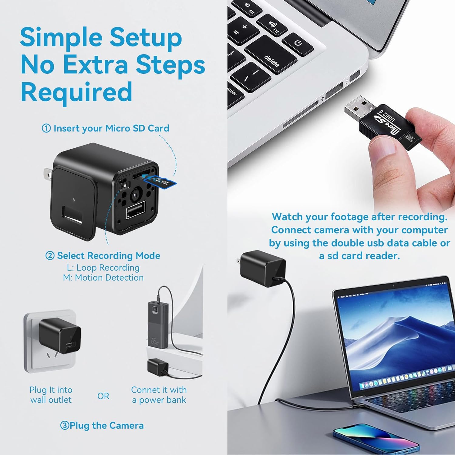 2-in-1 Adapter Spy Camera