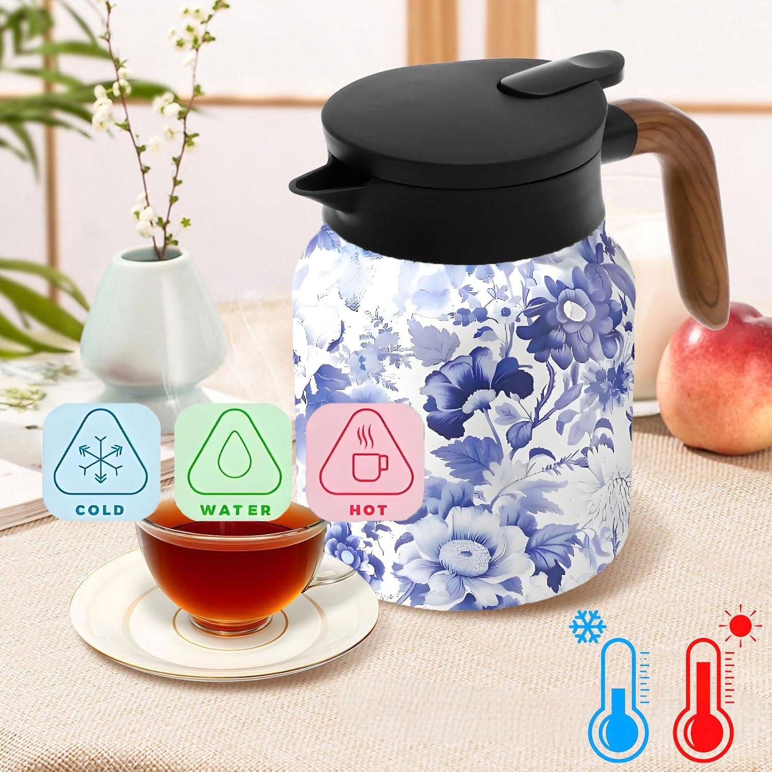 Vintage Floral Thermos with Infuser