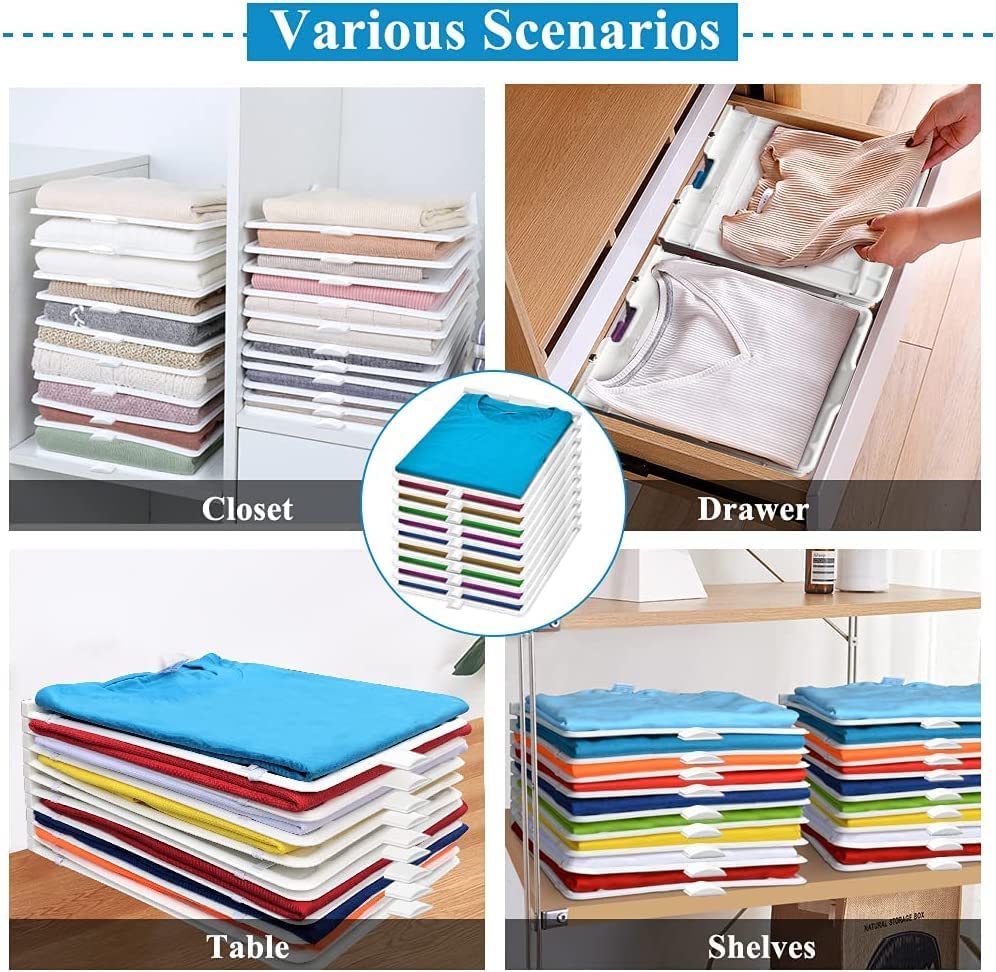 Stackable Clothing Organizer with Shelf Dividers