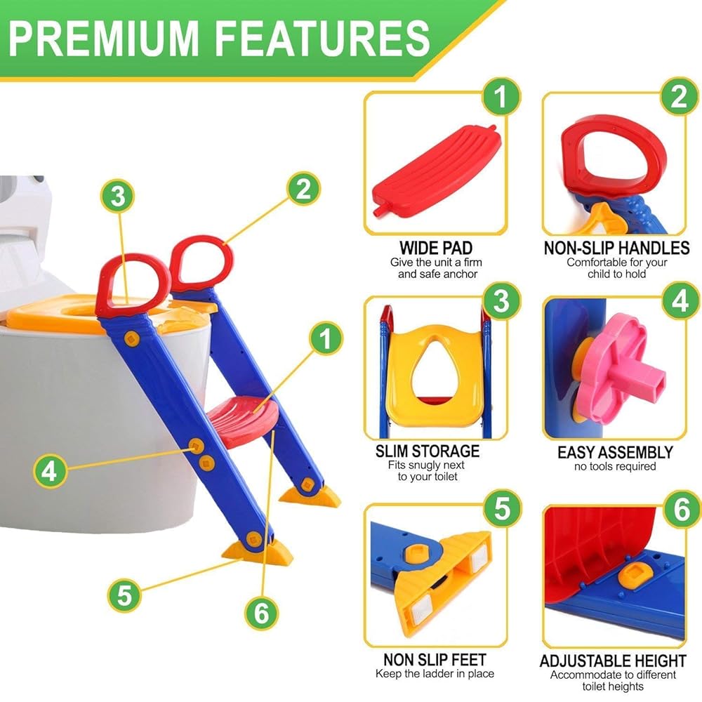 Toilet Seat Foldable Ladder