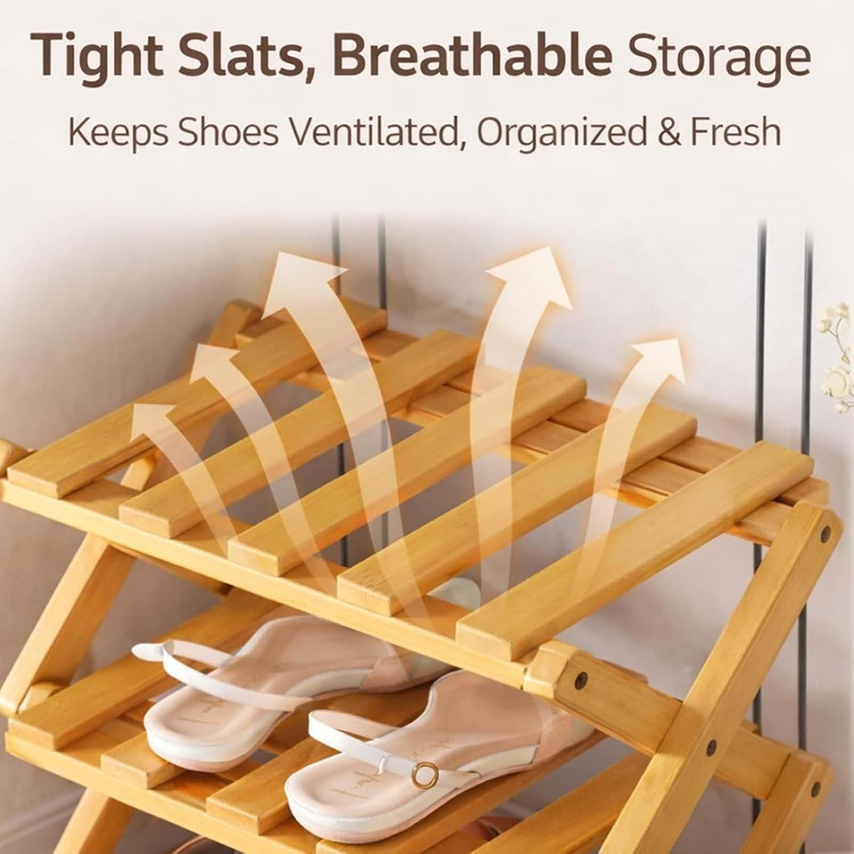 Foldable Bamboo Shoe Storage Rack