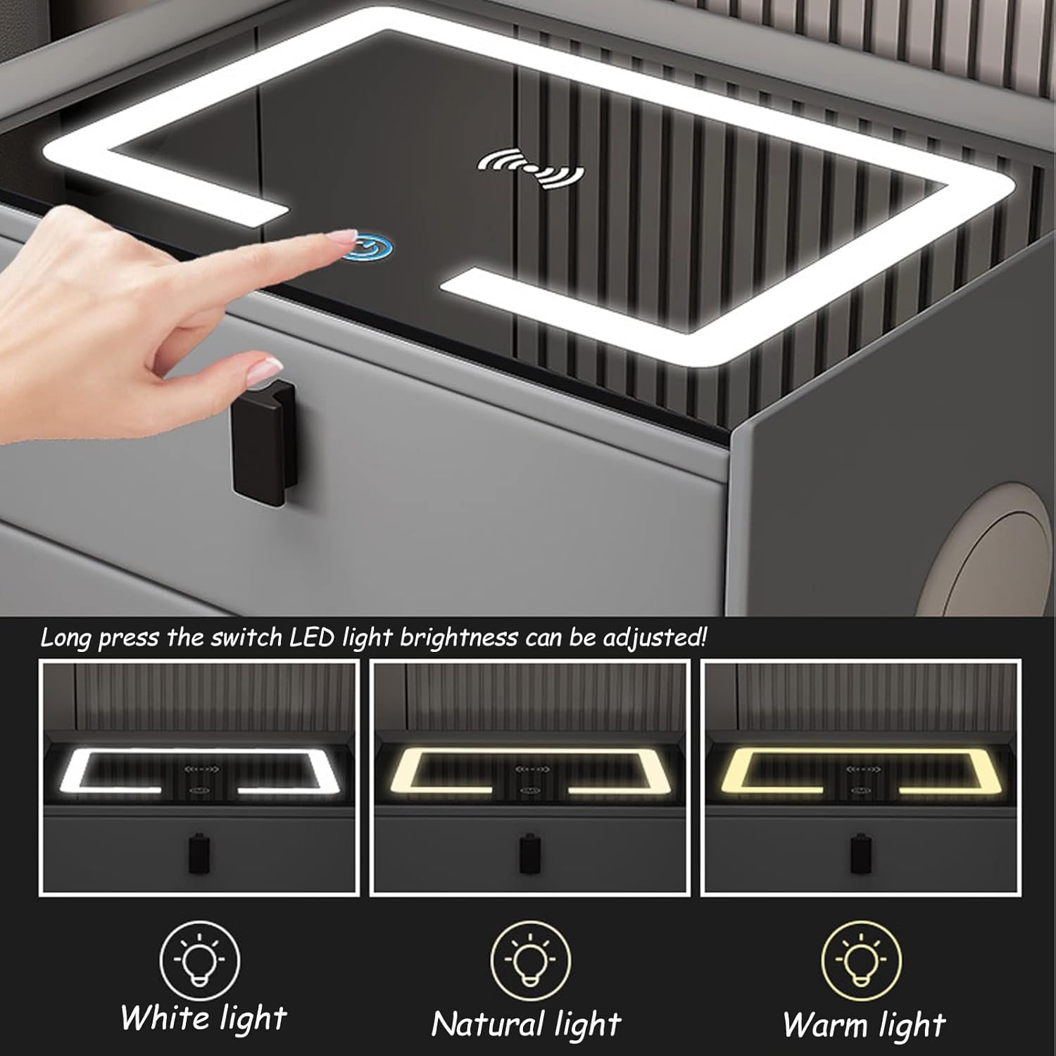 Smart Fingerprint Bedside Drawer