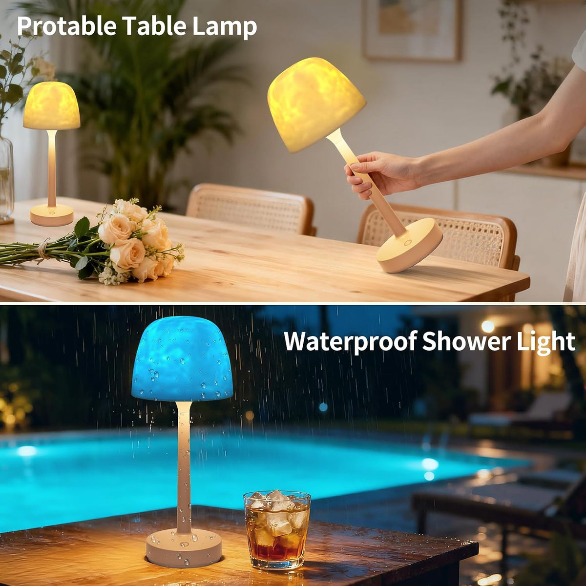 16-Color Ocean Wave Projector Shower Lamp