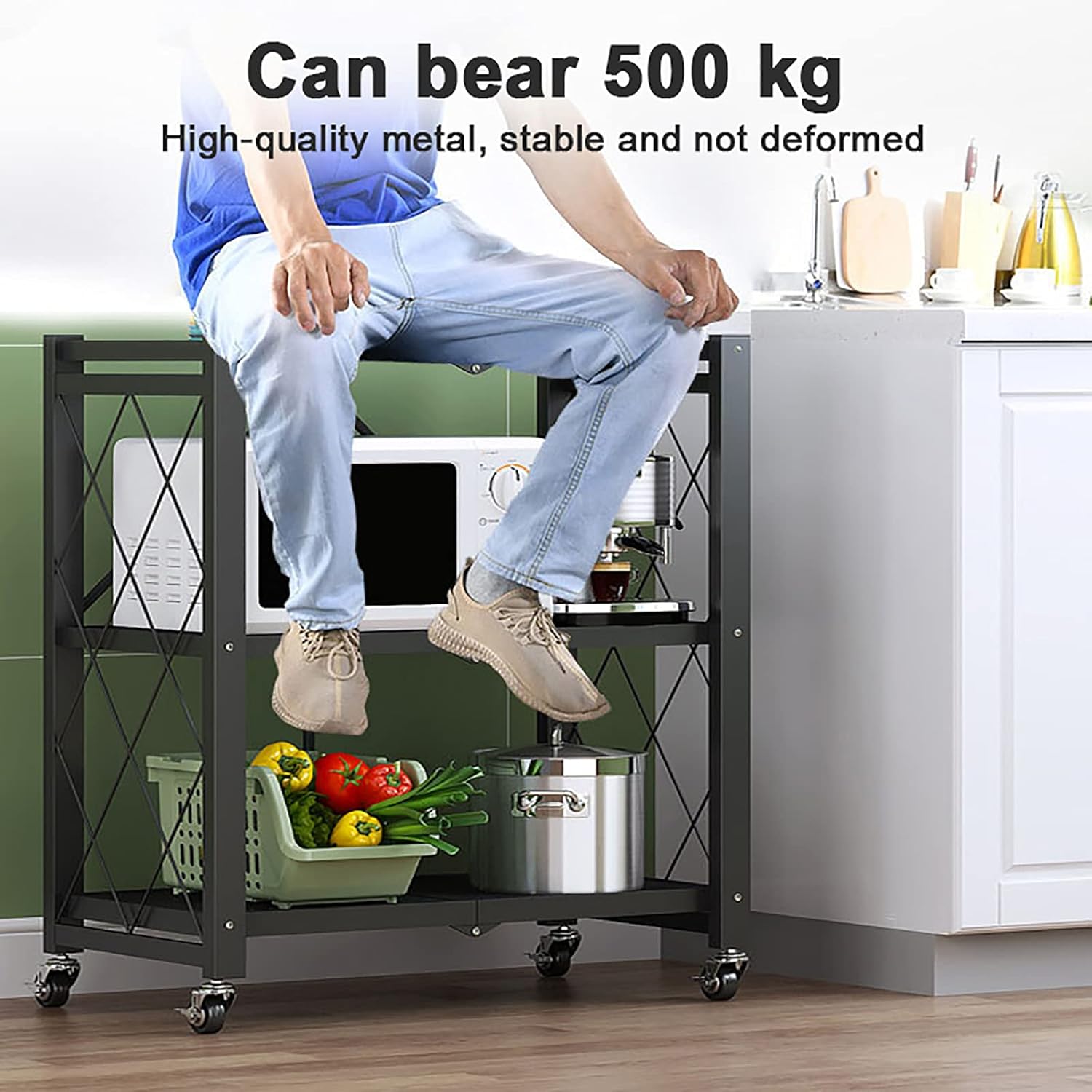 Foldable Shelves with Wheels