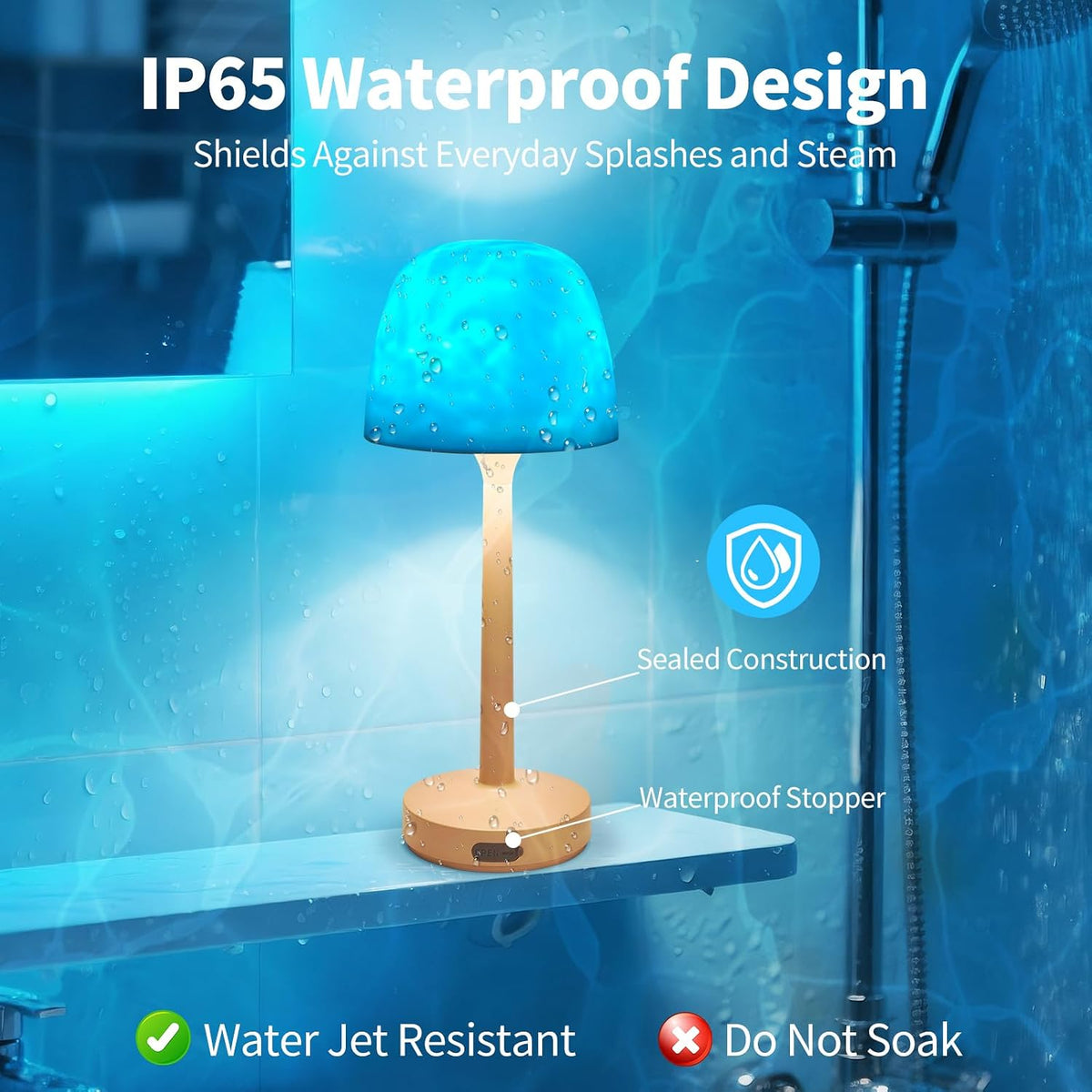 16-Color Ocean Wave Projector Shower Lamp