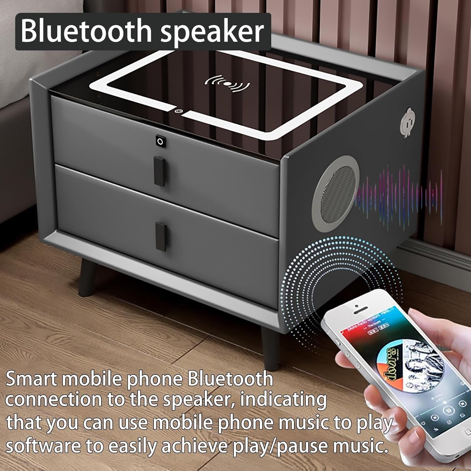 Smart Fingerprint Bedside Drawer