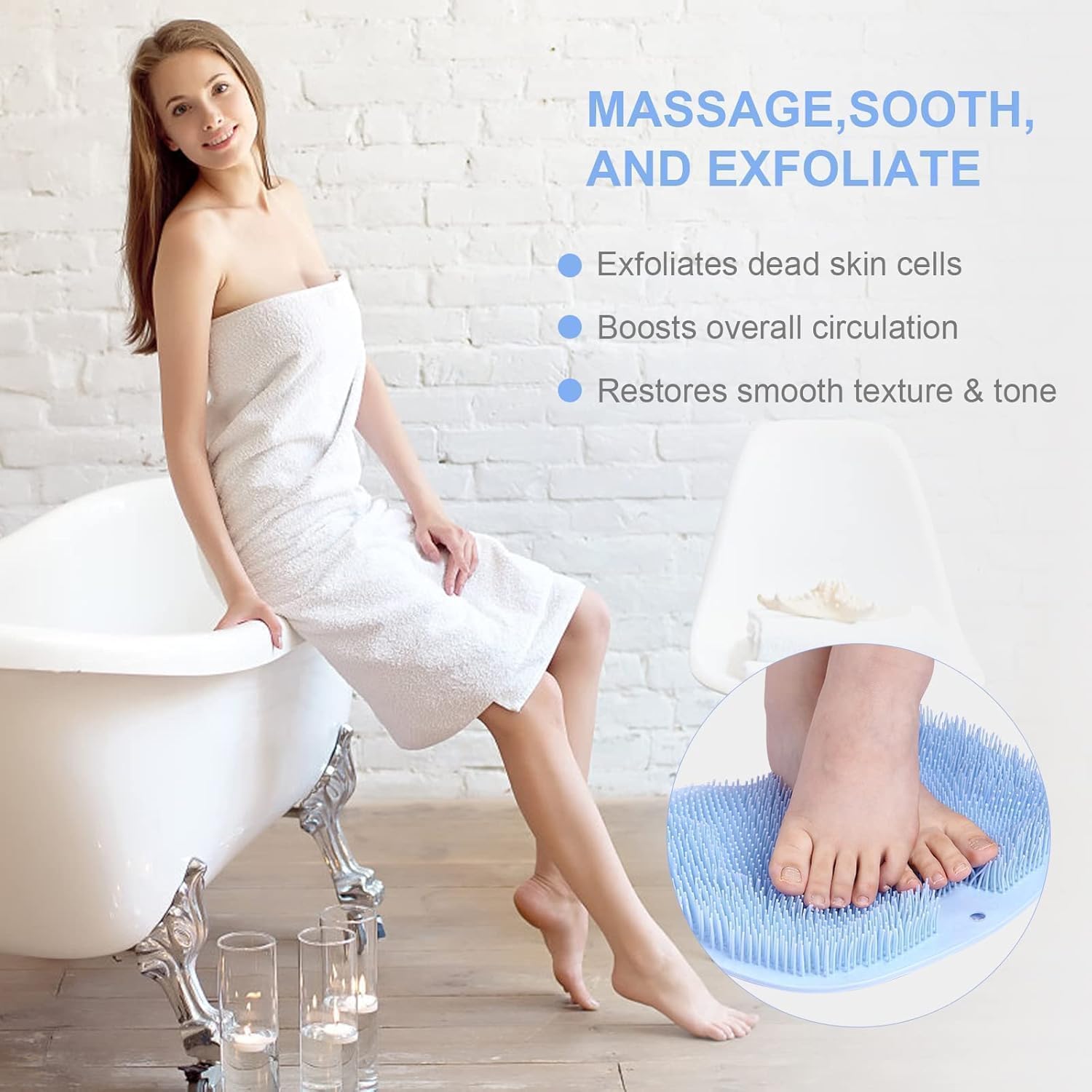 Silicone Shower Foot Scrubber Mat