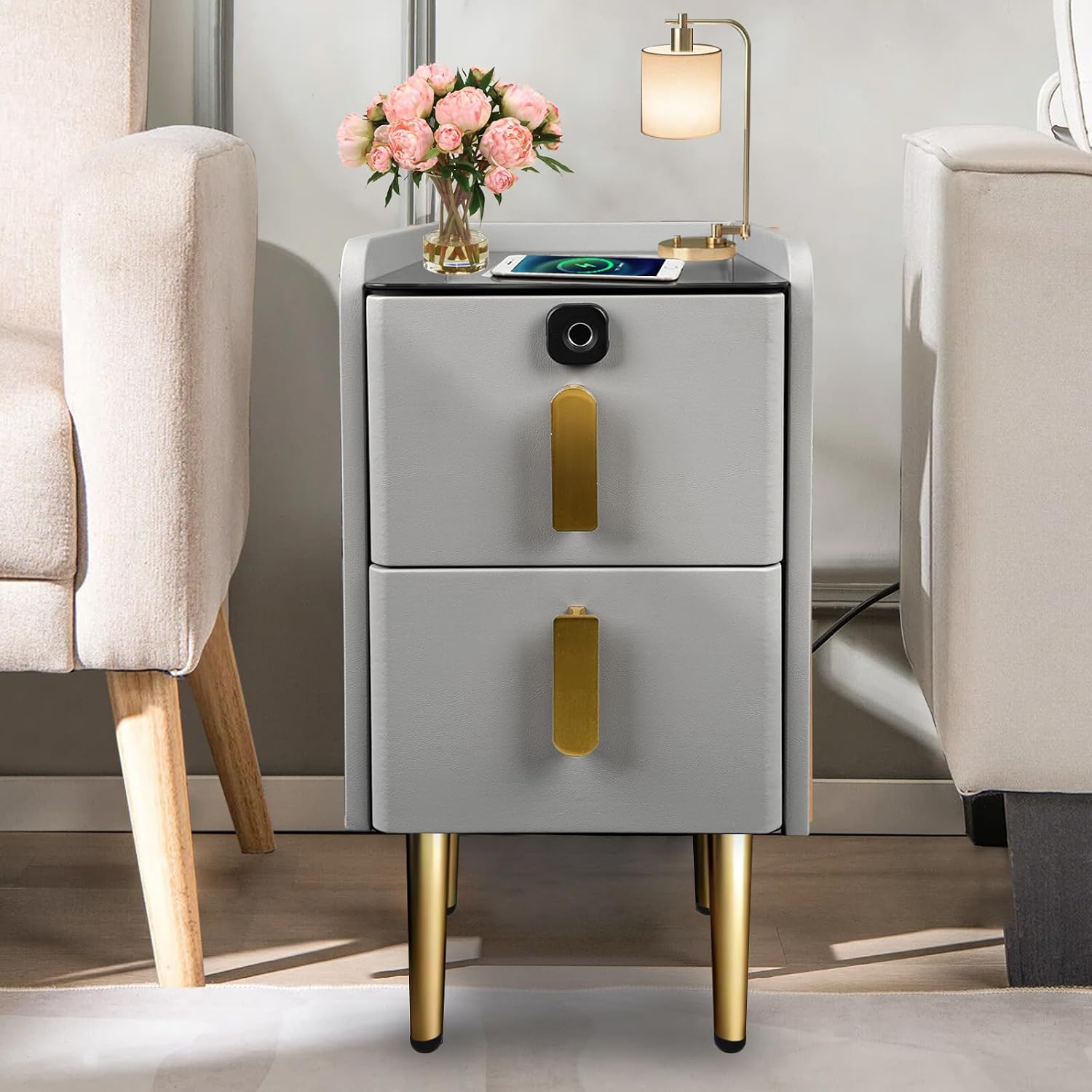 Smart Nightstand With Fingerprint Lock