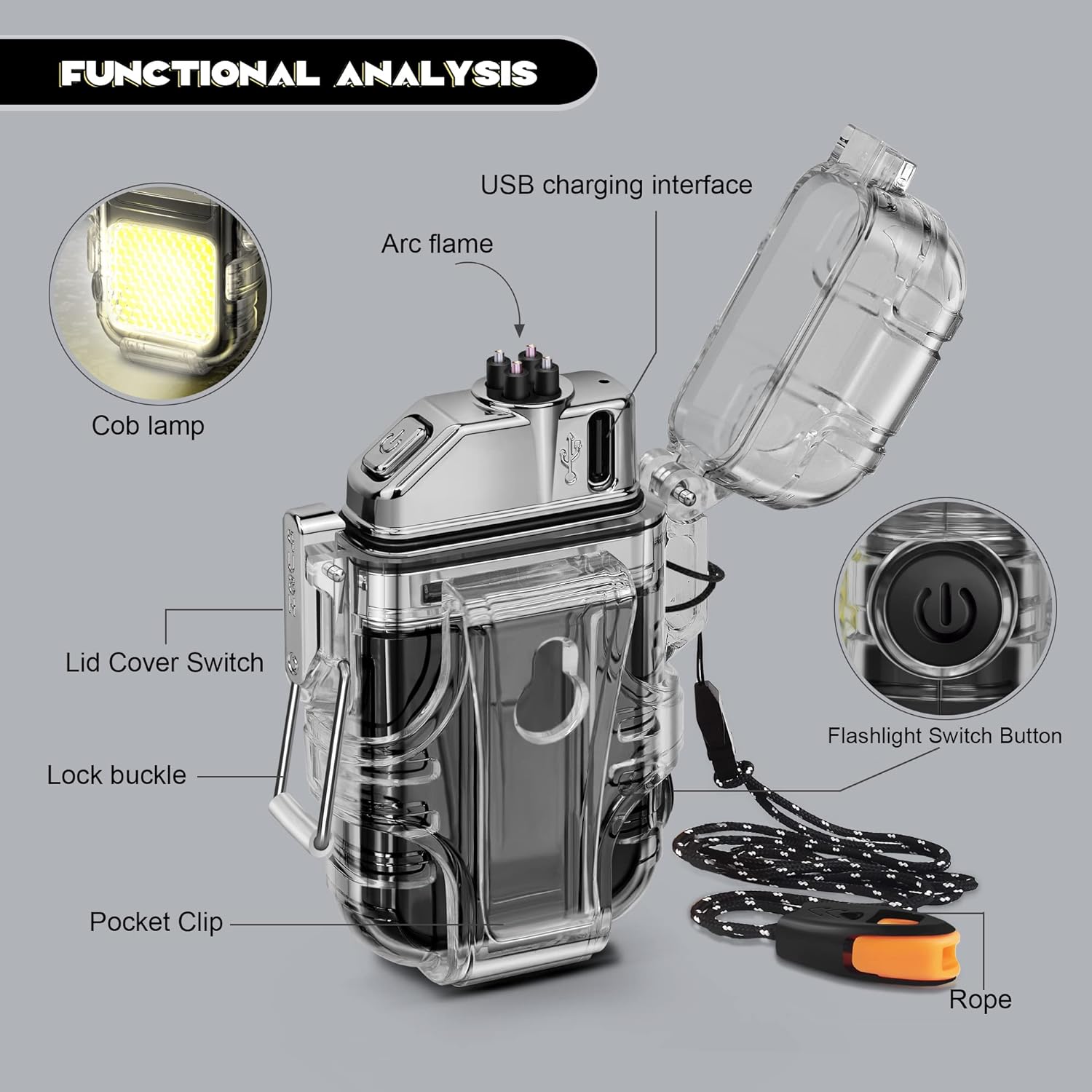 2 in 1 Electric Lighter and Light