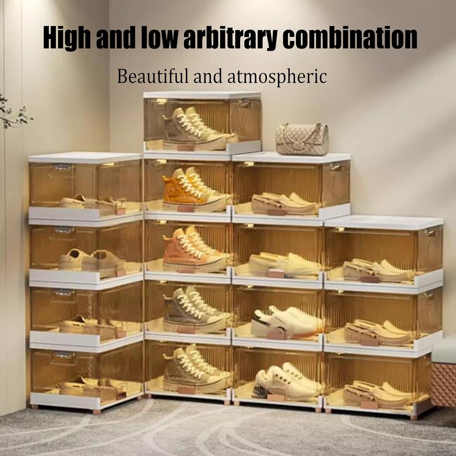 Stylish Stackable Plastic Shoe Boxes