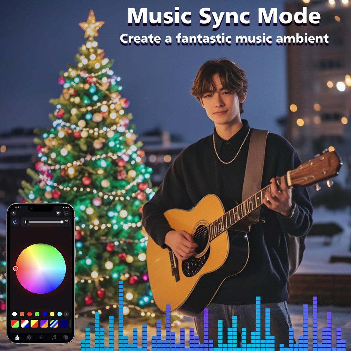 Easy Setup Smart Christmas Tree Lights 400 LED