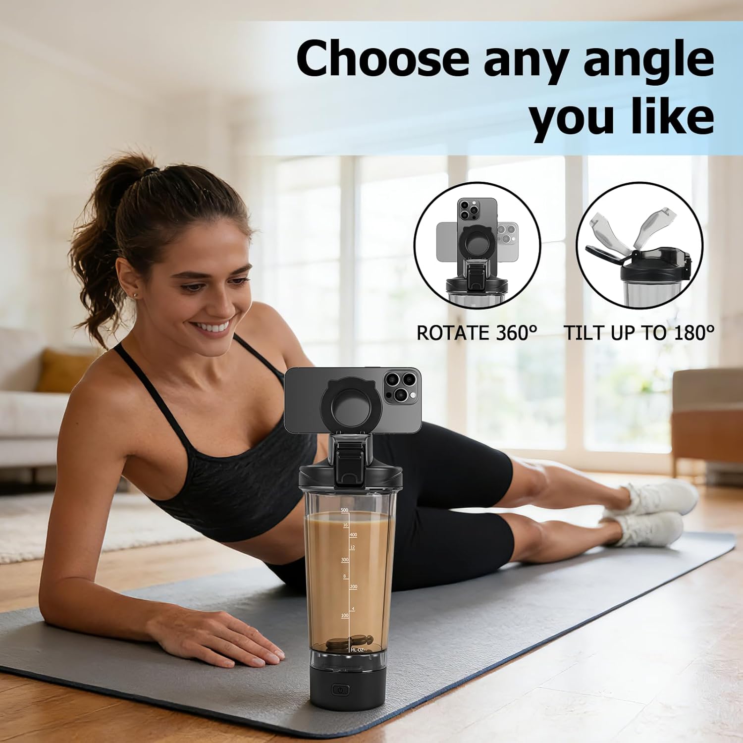 Bottle with Magnetic Phone Holder