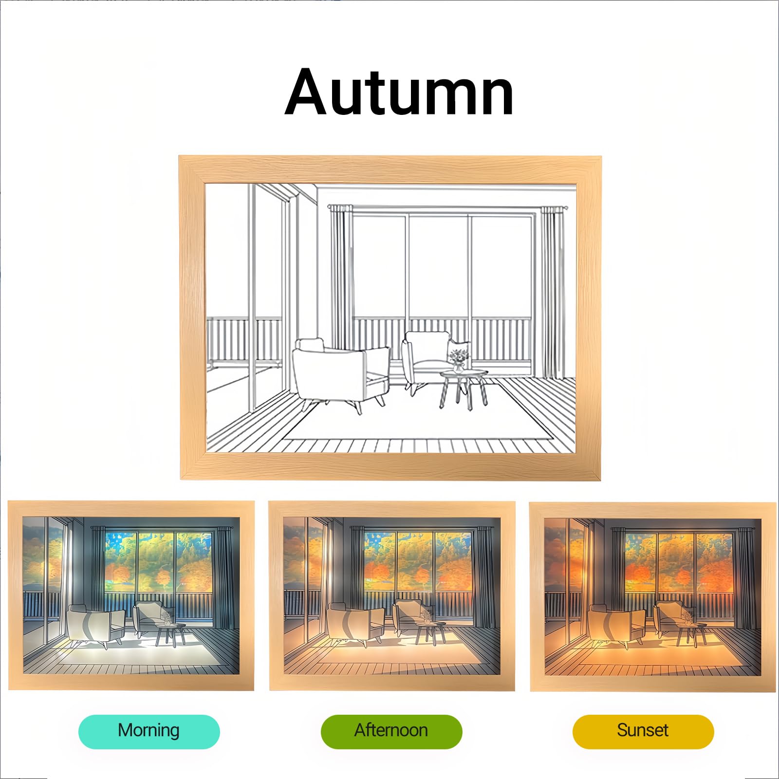 Rechargeable 3D LED Frame Lamps