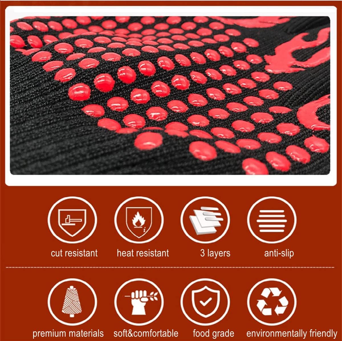 Heat Resistant Fire Gloves (Set of 2)