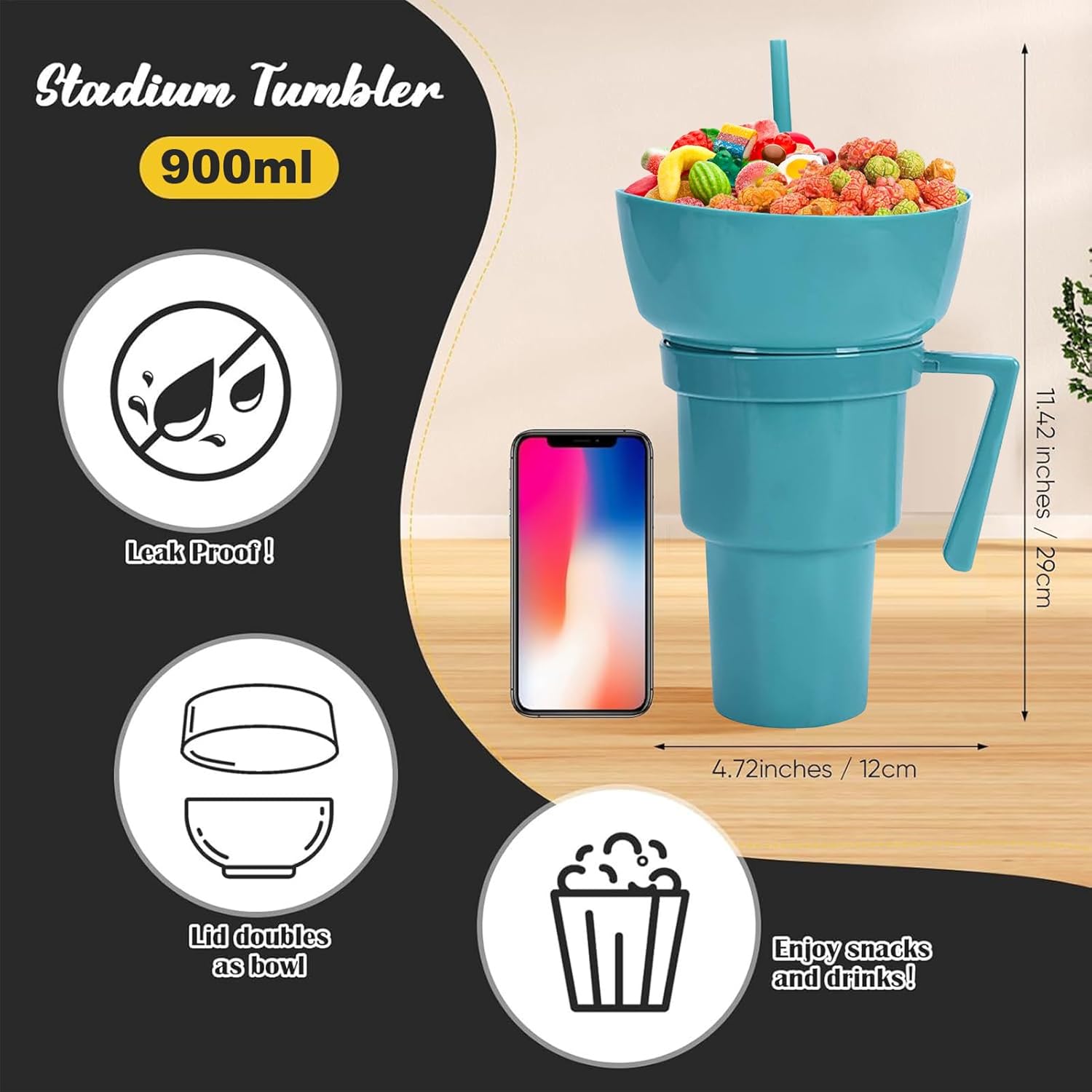 2 in 1 Snack & Drink Cup