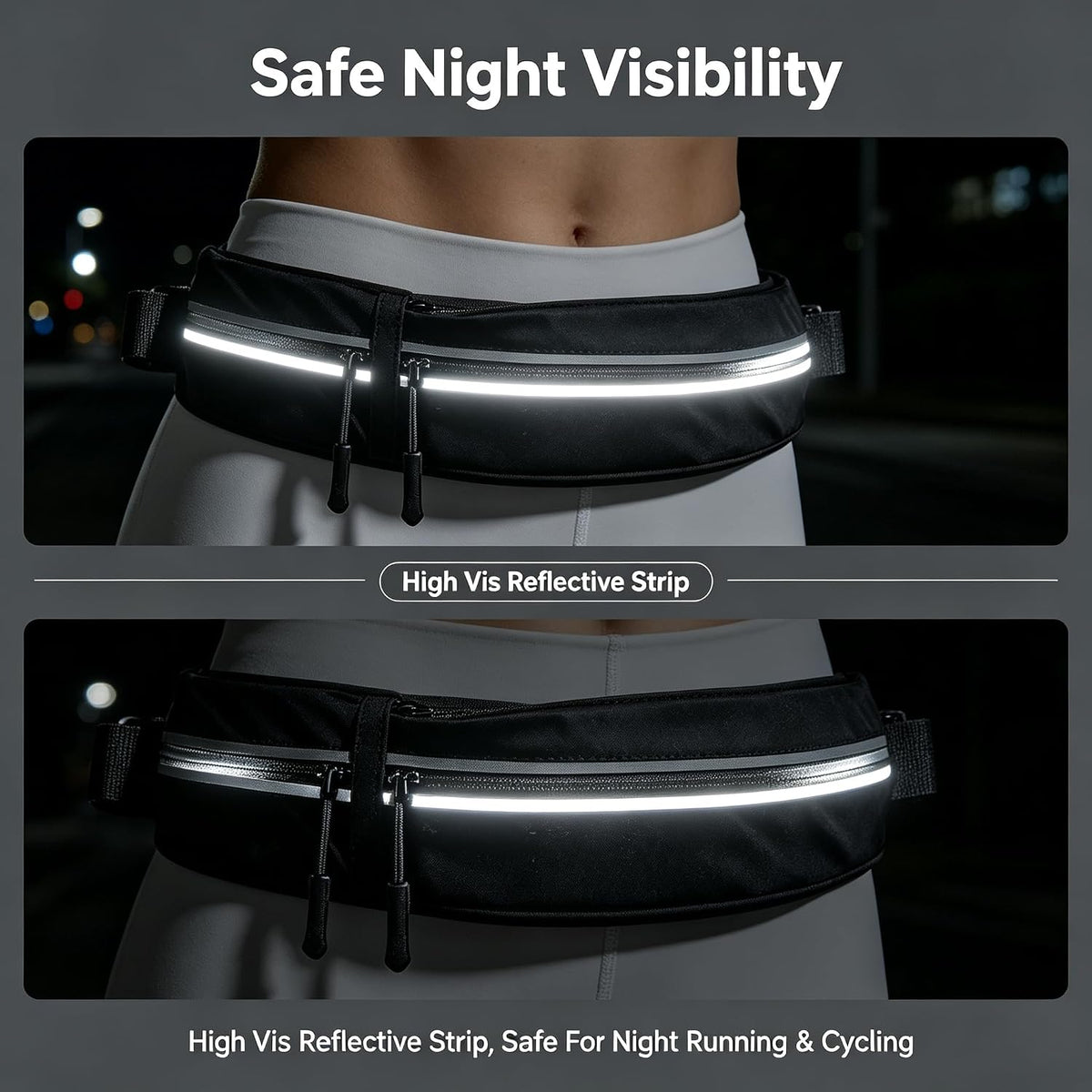 Reflective Running Belt with Adjustable Strap