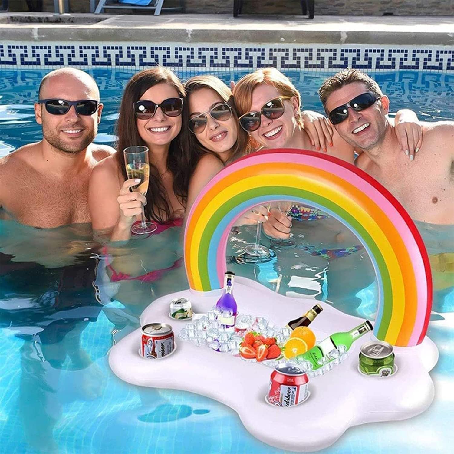 Inflatable Pool Float with Snack Holder