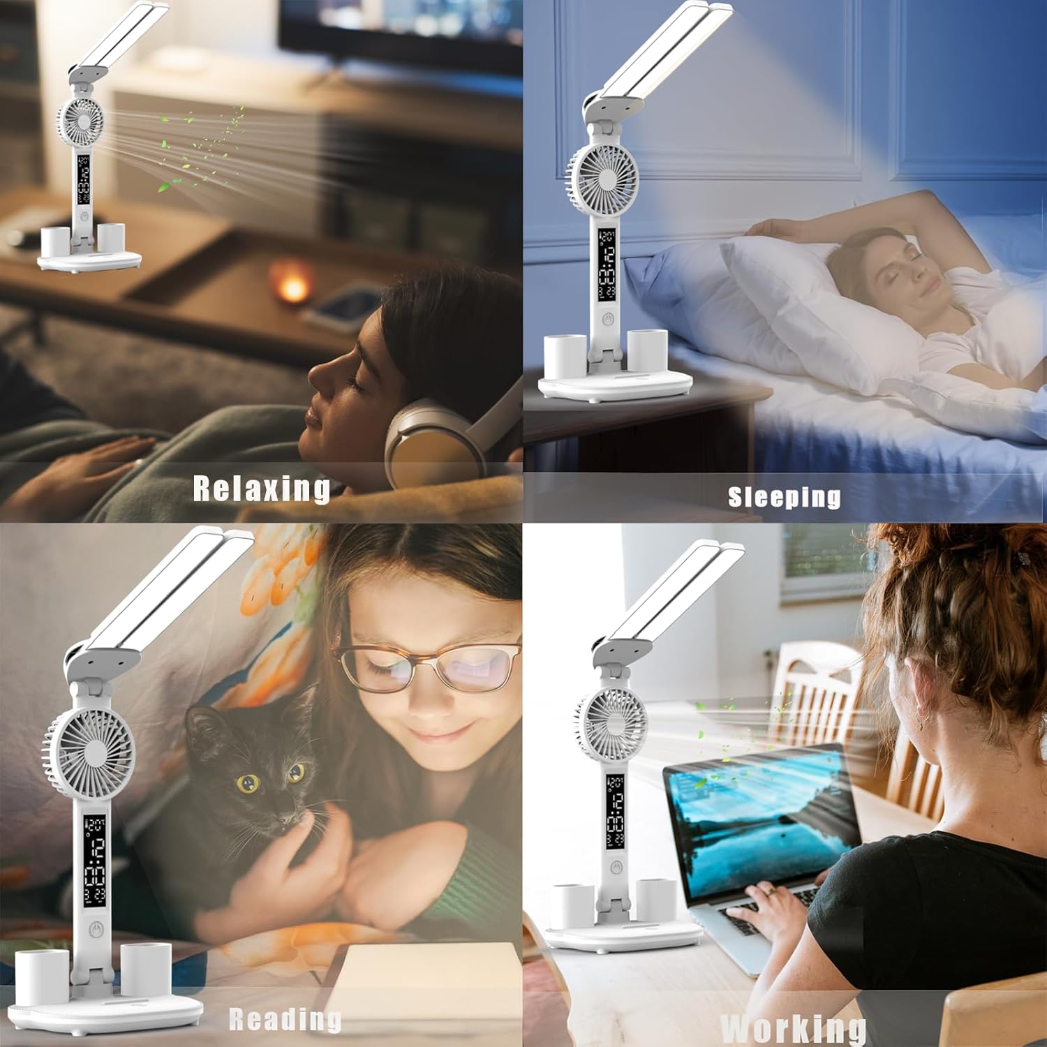 Multi Function Fan LED Desk Lamp