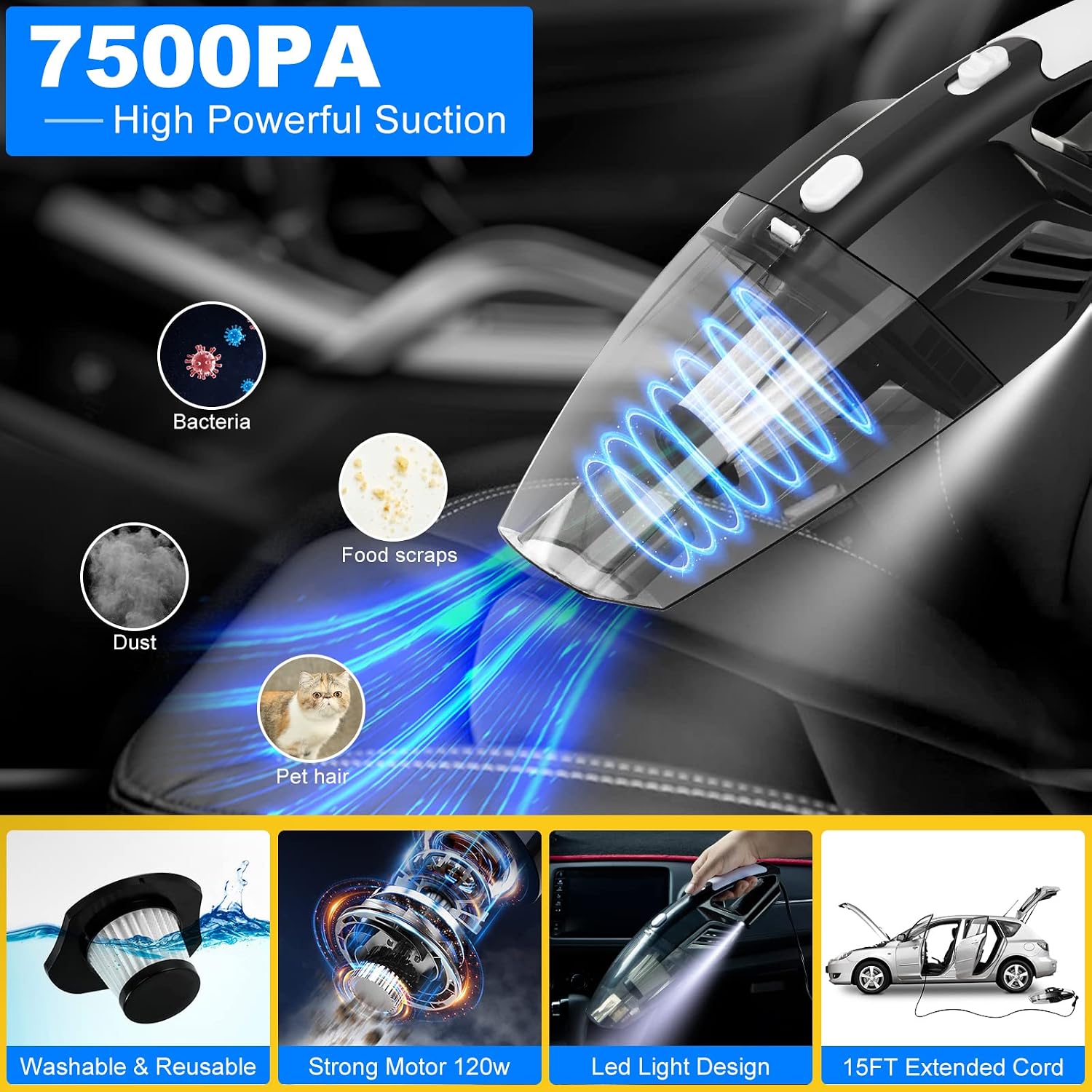 Car Interior Detailing Kit with Vacuum