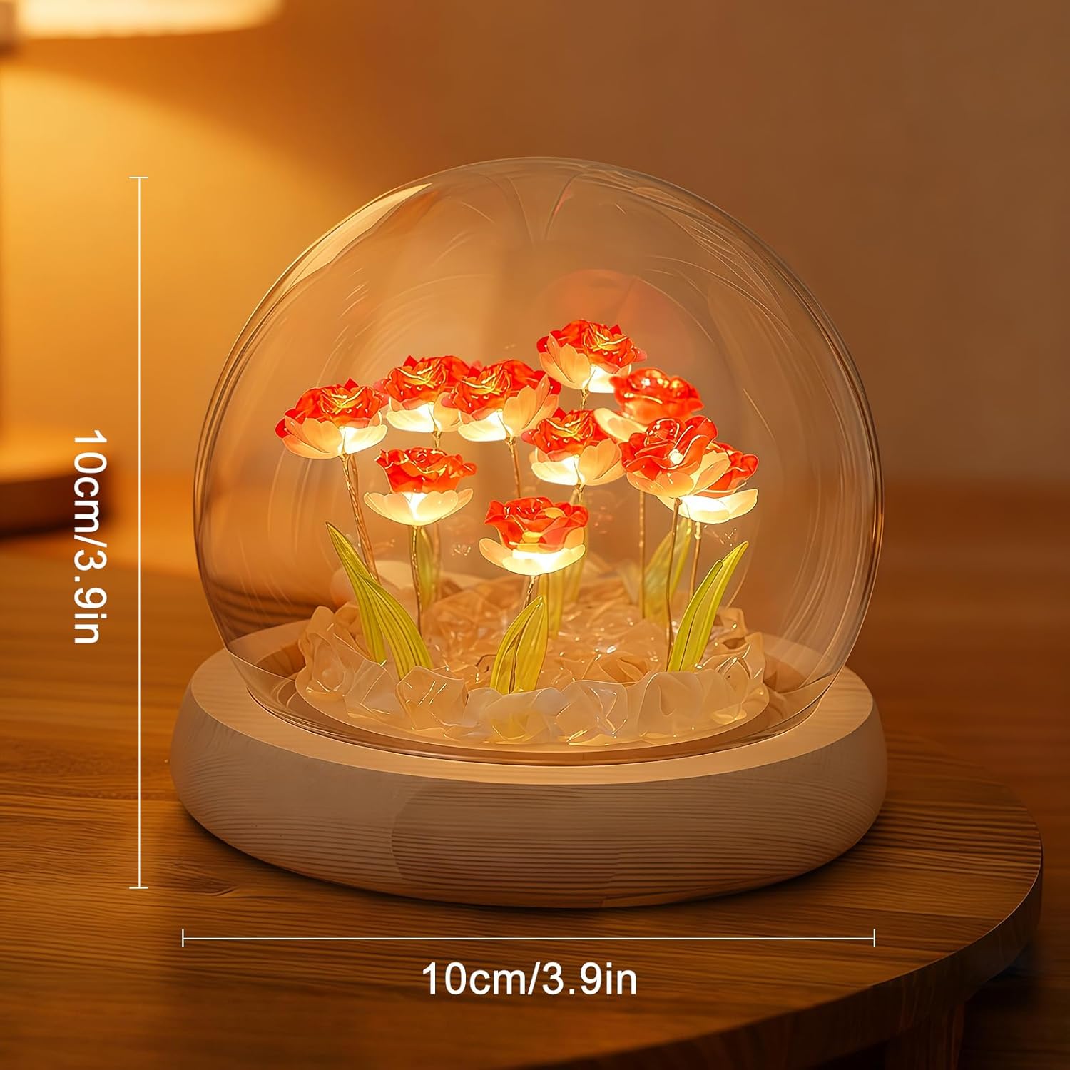 Roses LED Glass Dome
