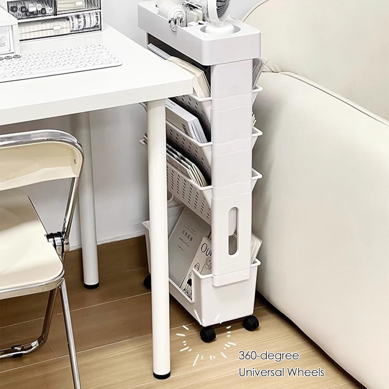 Movable Bookshelf Cart