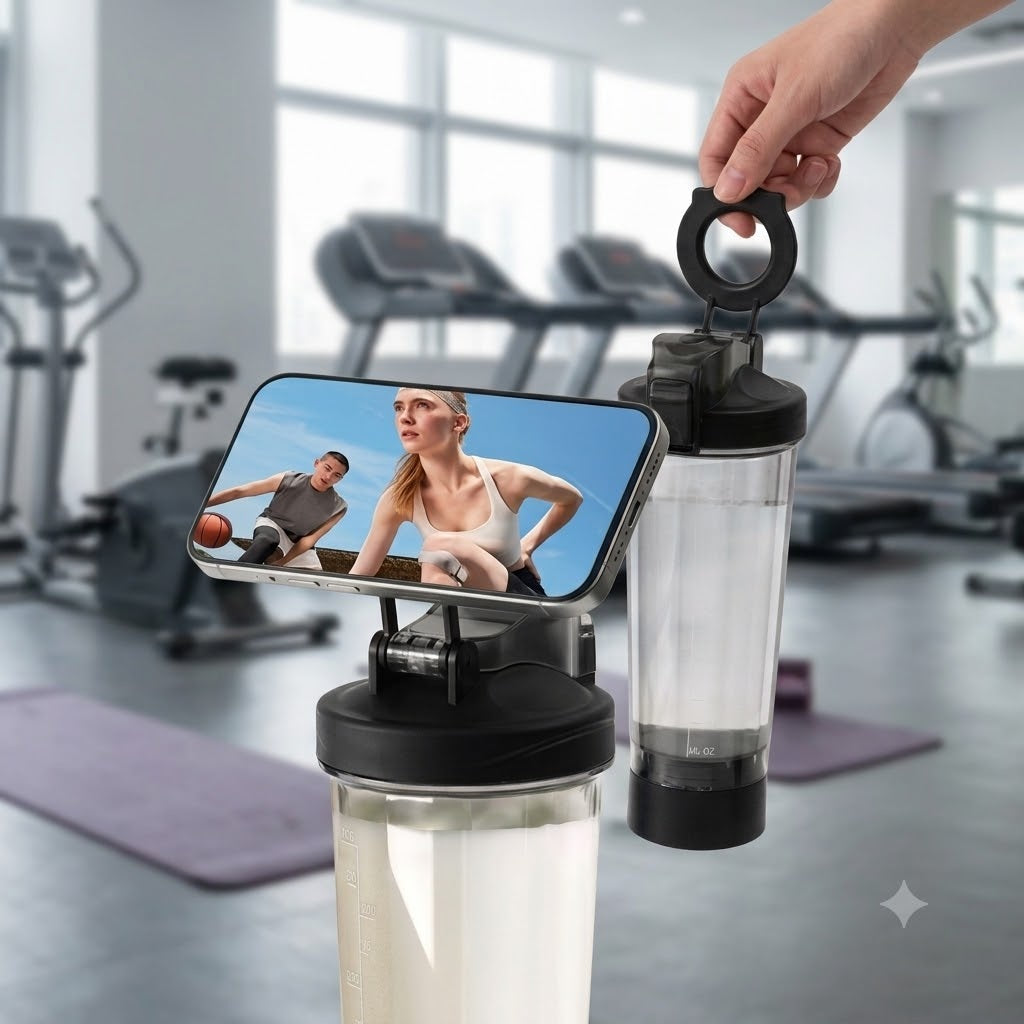 Bottle with Magnetic Phone Holder