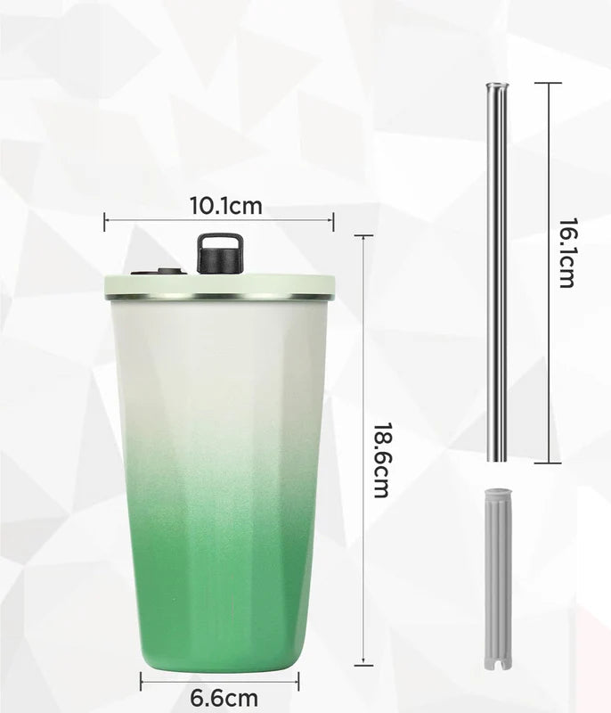 Gradient Sip Cup With Straw & Sip Lid