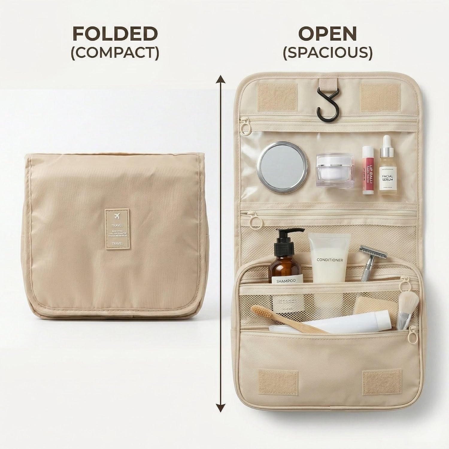 Hanging Travel Organizer Bag with Hook