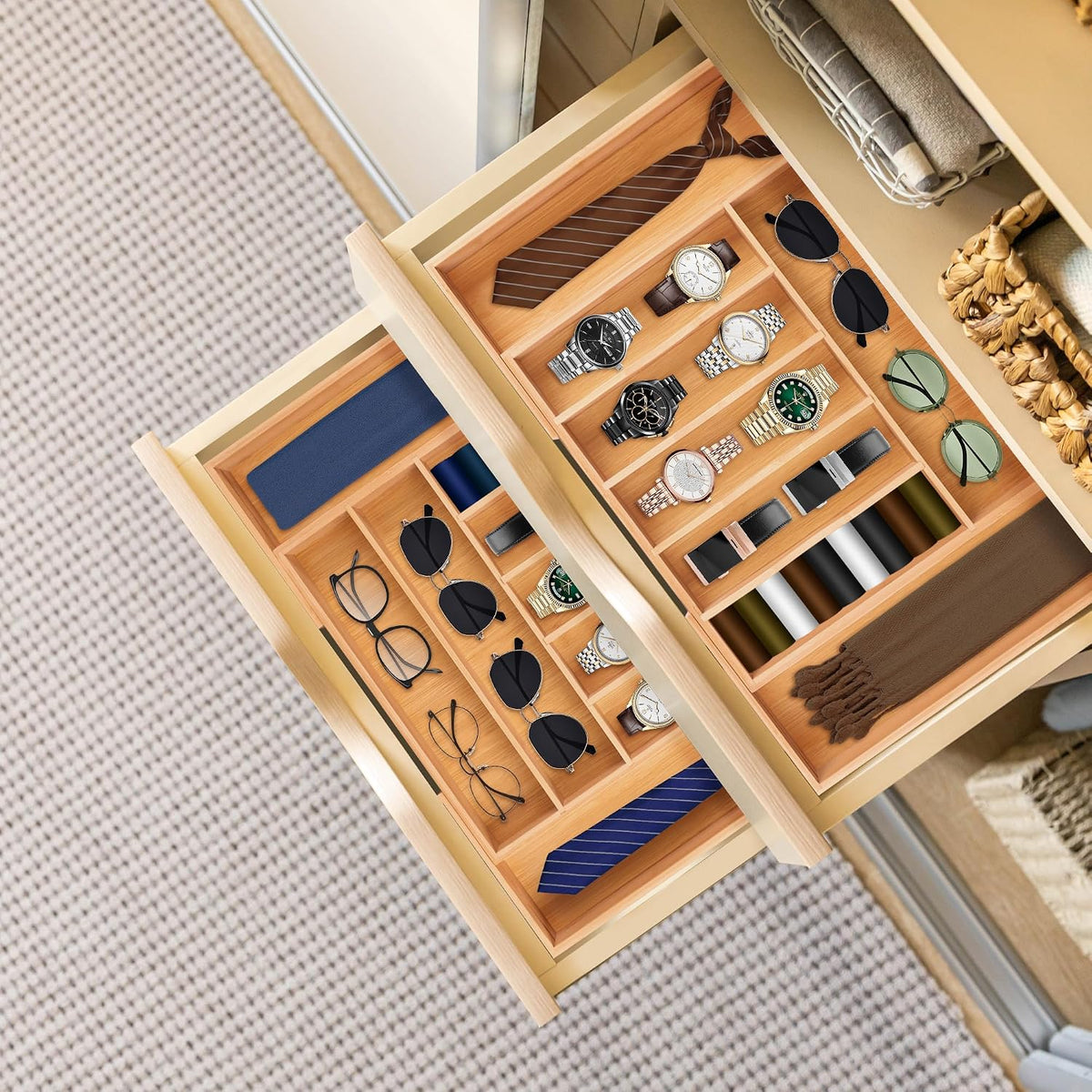 Expandable Bamboo Drawer Organizer