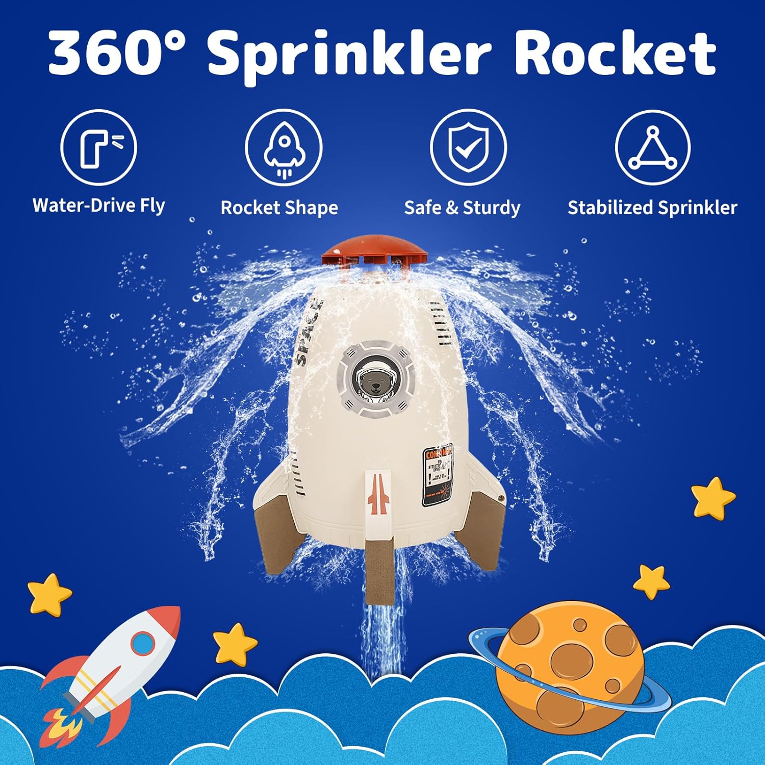 Rocket Water Sprinkler + 3M Hose