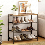 4-Tier Storage Shelf with Wooden Top