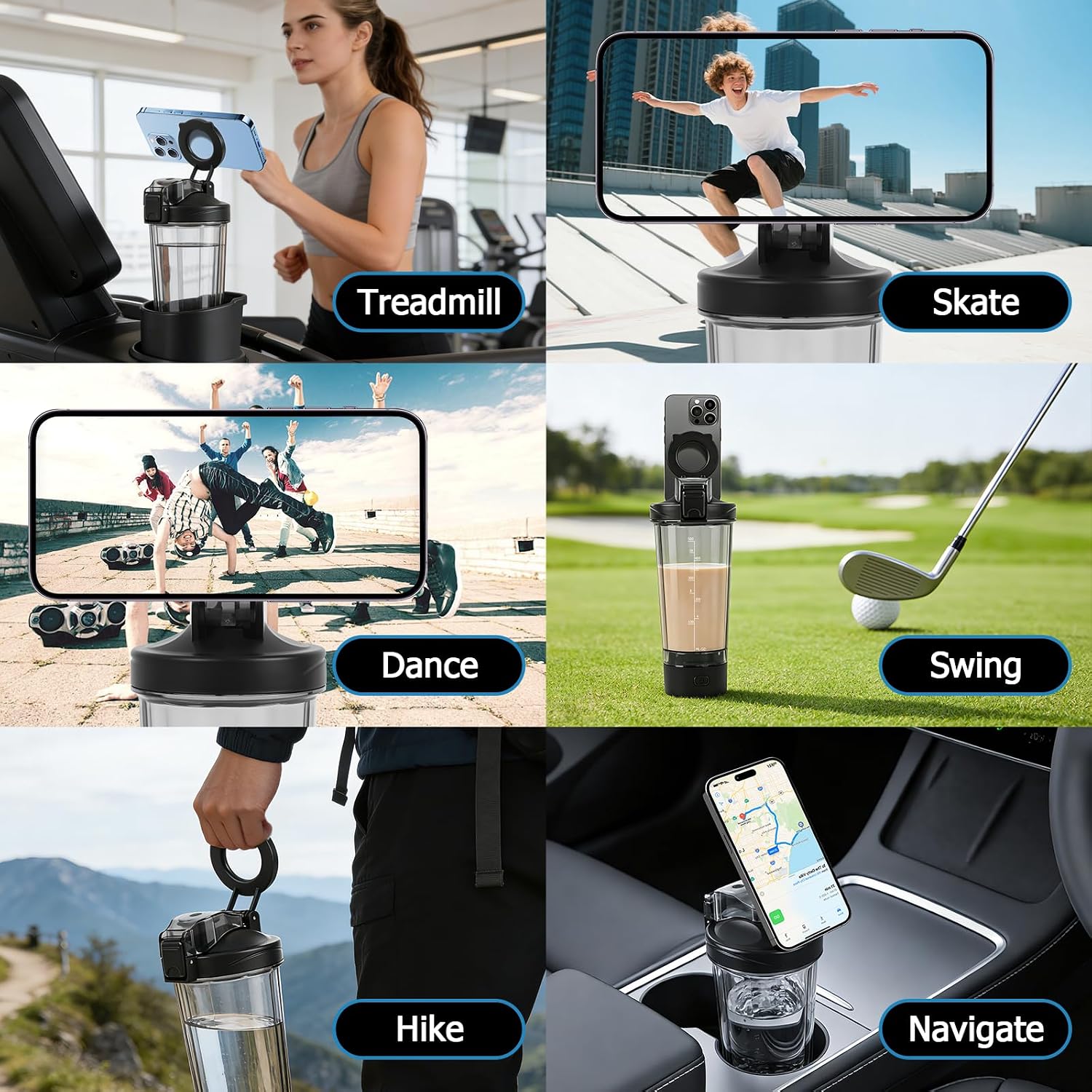 Bottle with Magnetic Phone Holder