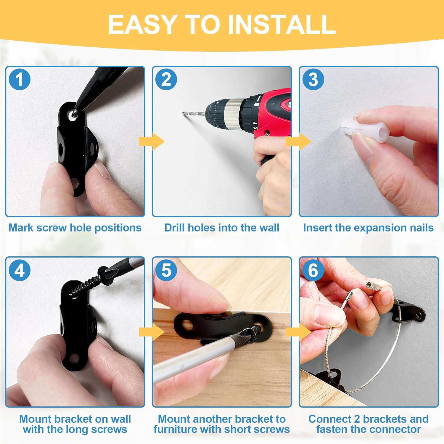 Furniture Anti-Tip Anchor Pack