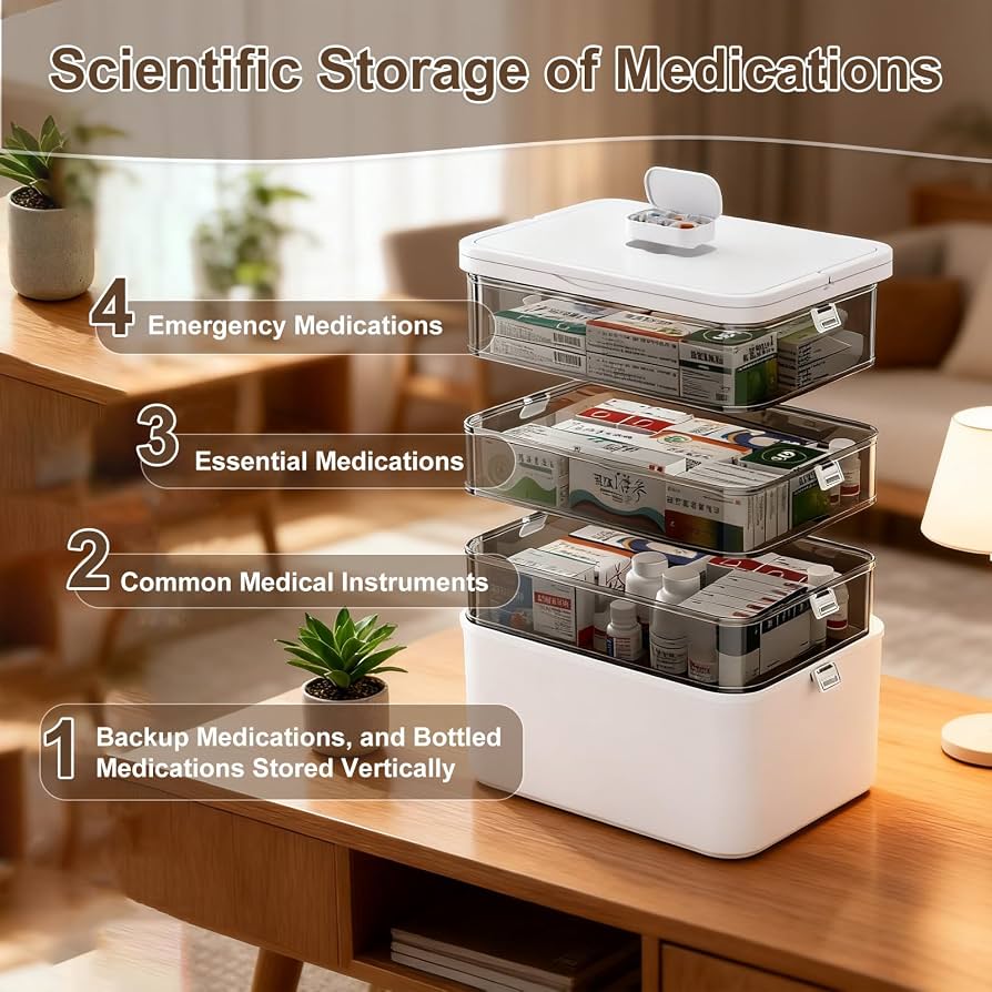 4-Tier Medicine Storage Organizer Box