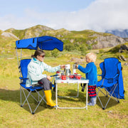 Folding Canopy Camp Chair with Cup Holder