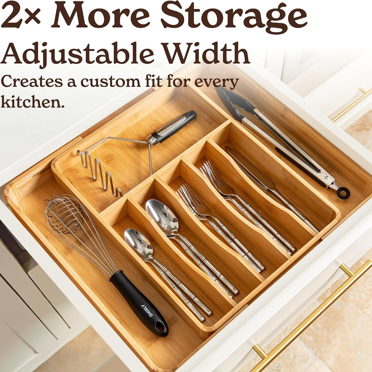Expandable Bamboo Drawer Organizer