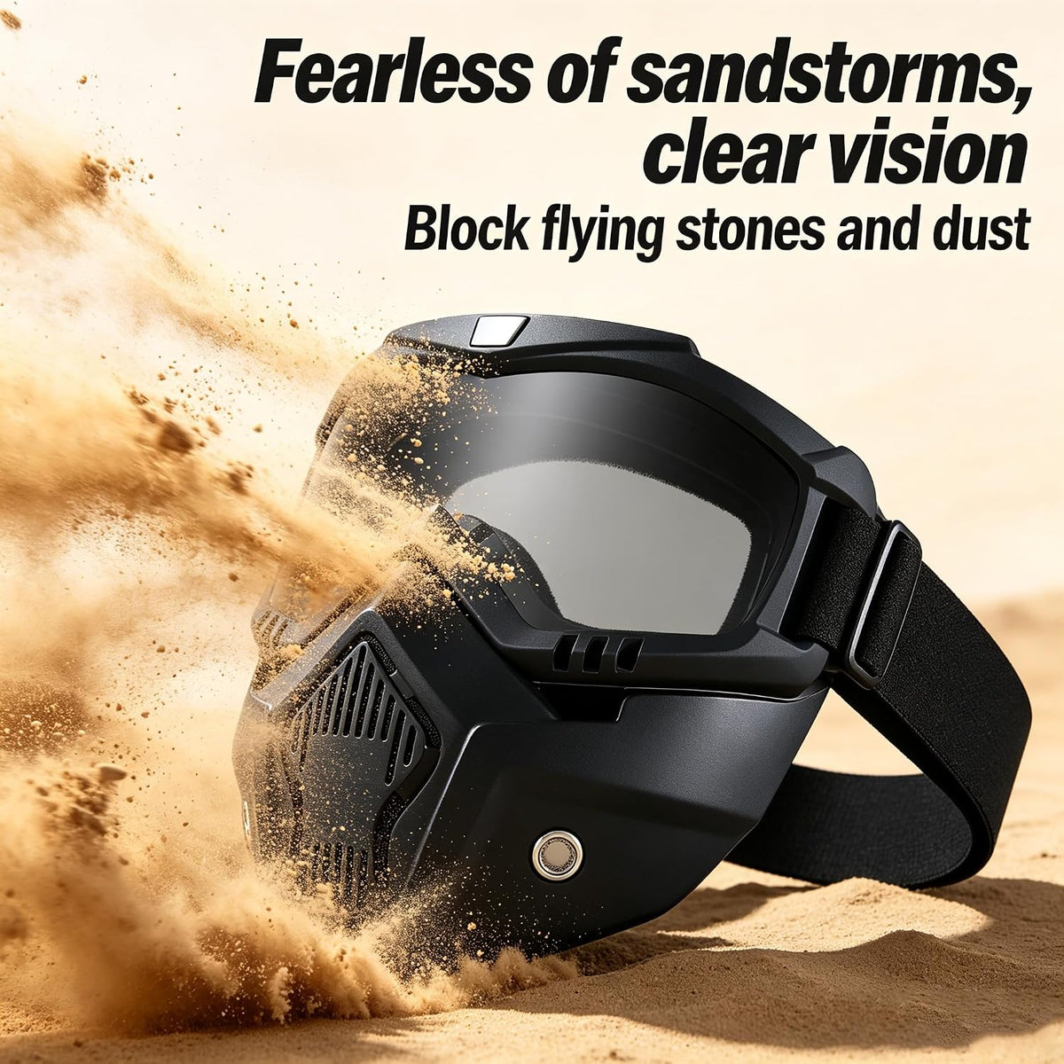 Motorcycle Goggles with Detachable Face Mask
