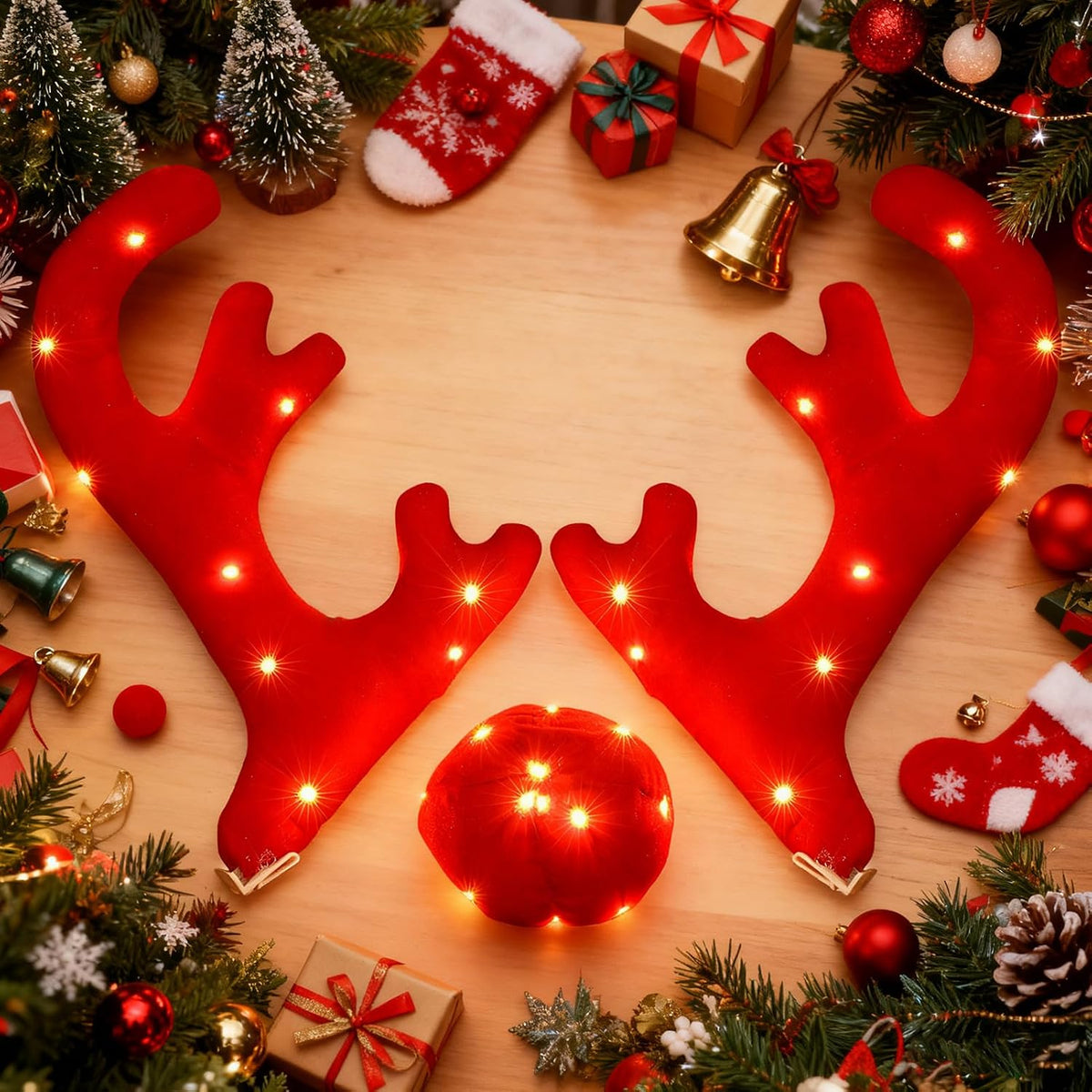 Christmas Reindeer Antlers Car Decoration