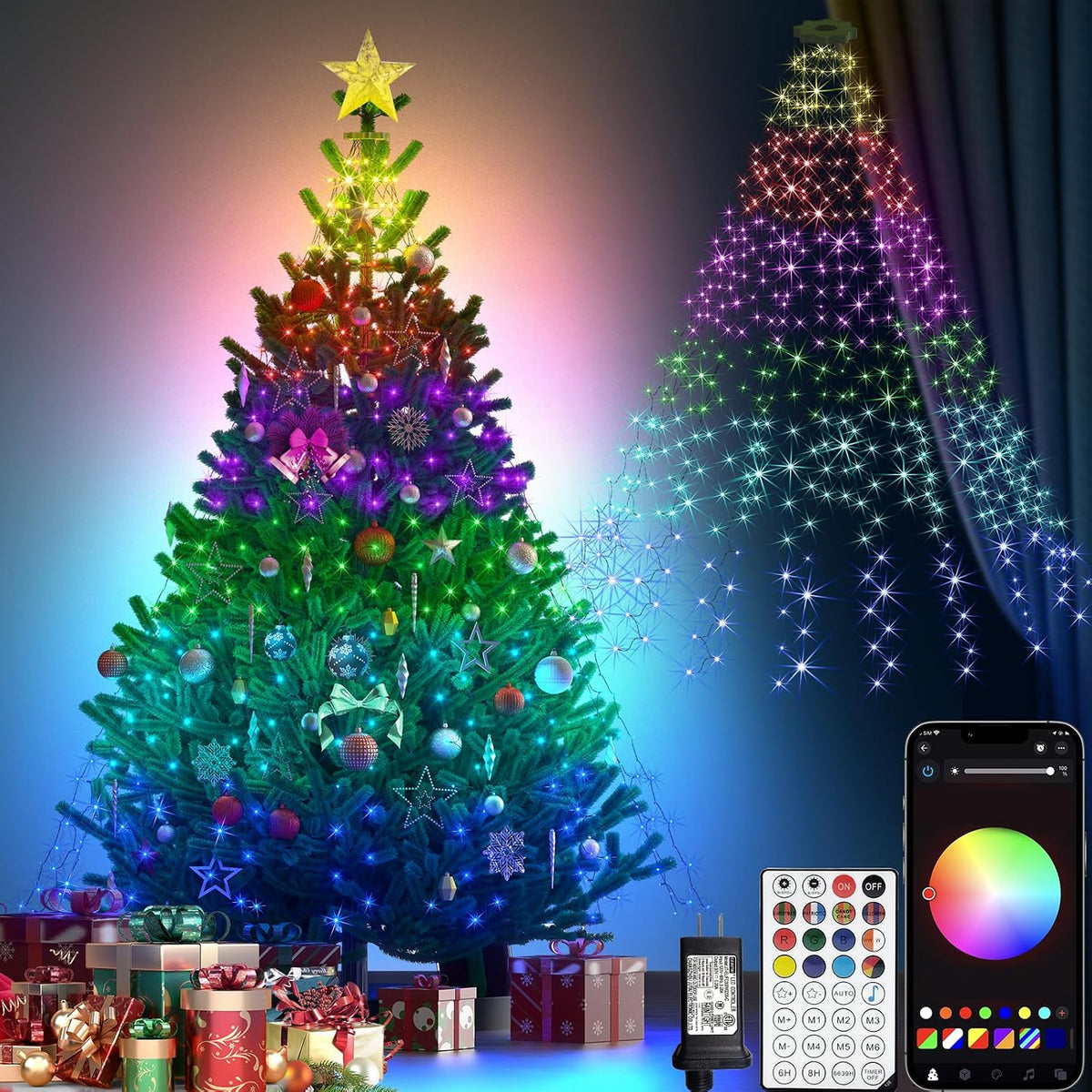 Easy Setup Smart Christmas Tree Lights 400 LED