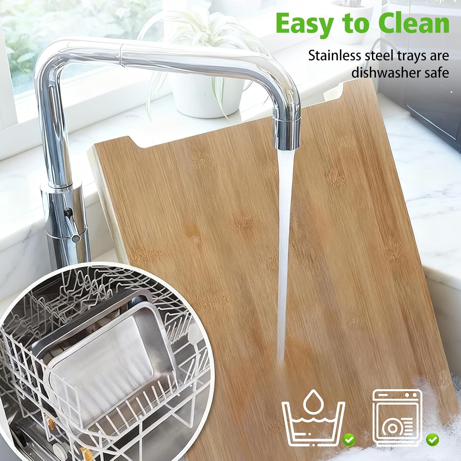 Bamboo Cutting Board With Trays