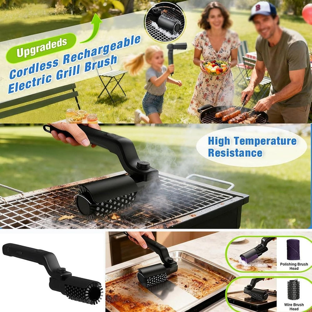 Rechargeable Electric BBQ Grill Brush