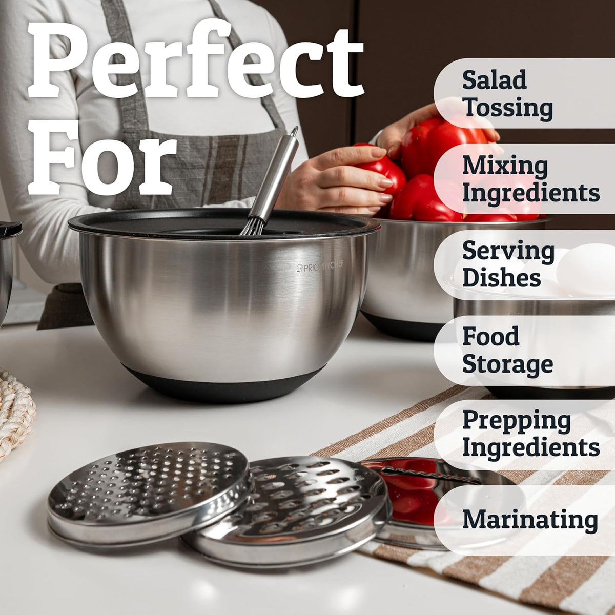 Mixing Bowls Set with Lids and Graters