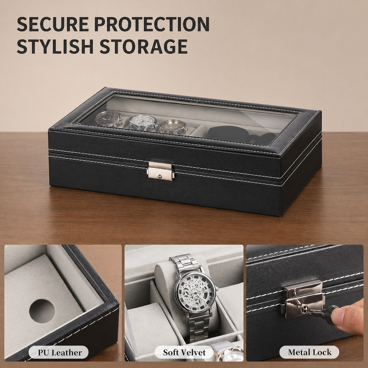 Watch & Eyeglasses Organizer Box