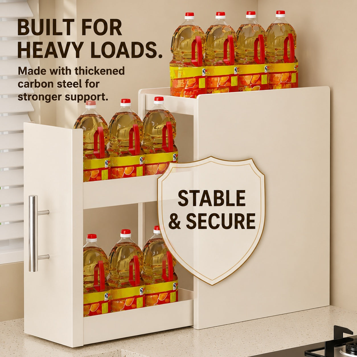Hidden Sliding Condiment Rack