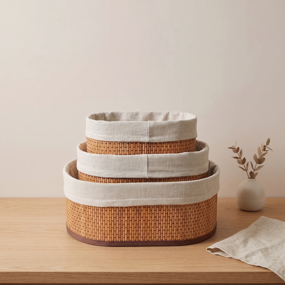 Woven Storage Basket Set with Liner