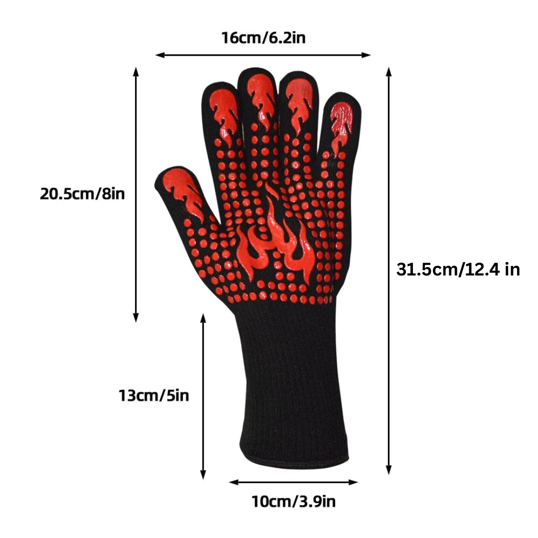 Heat Resistant Fire Gloves (Set of 2)