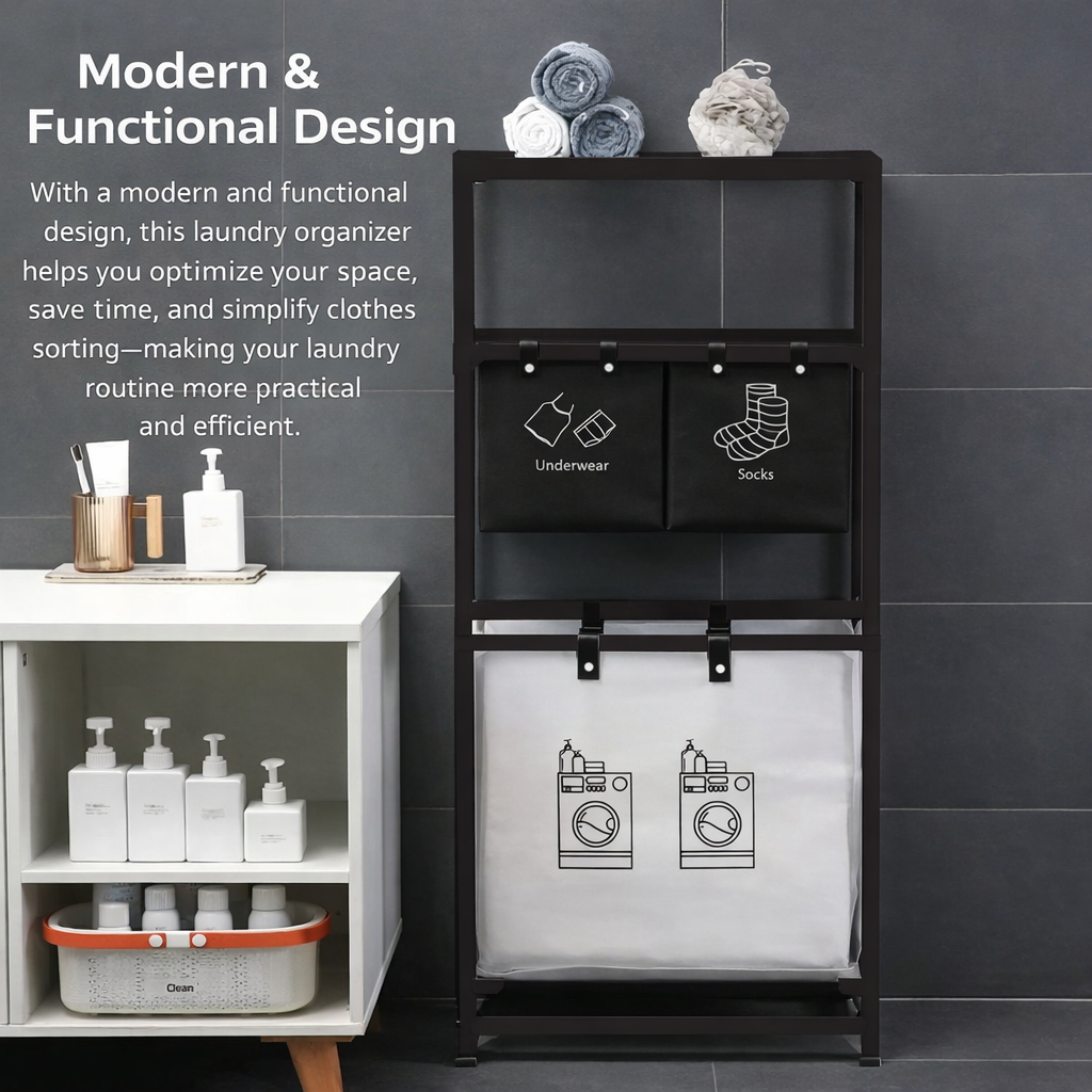 Laundry Rack with Baskets